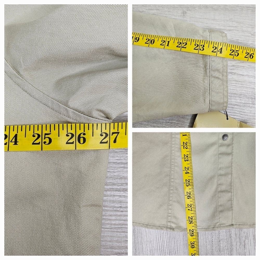 Woolrich Cream Button Snap Shirt Jacket Western Utility Top Plus Size 2X Stretch - Picture 9 of 9